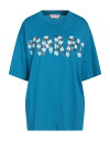 【送料無料】 マルニ レディース Tシャツ トップス Oversize-T-Shirt Azure