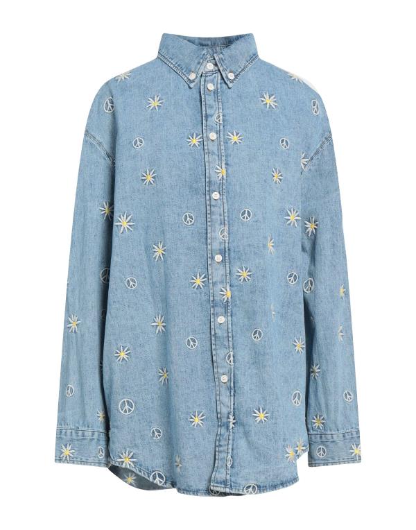 yz Th fB[X Vc gbvX Denim shirt Blue