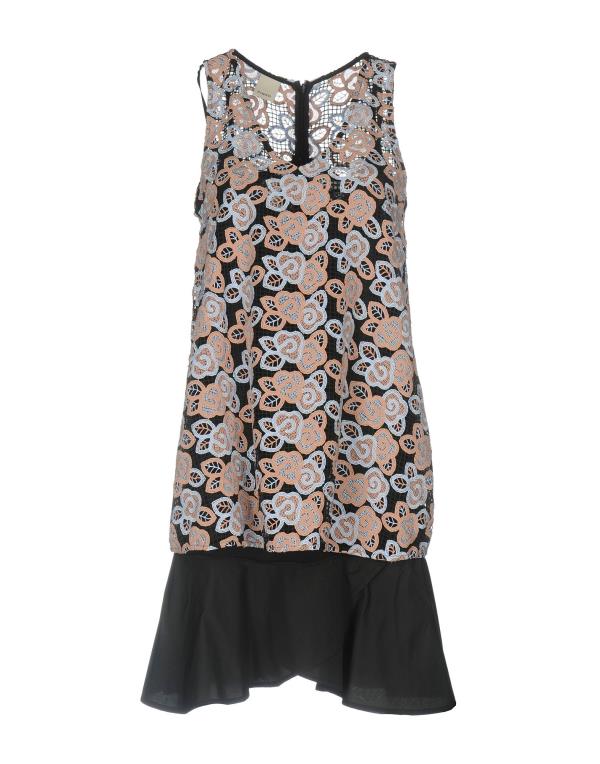 【送料無料】 ピンコ レディース ワンピース トップス Short dress Blackのサムネイル