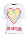 【送料無料】 ラブ モスキーノ レディース Tシャツ トップス T-shirt White