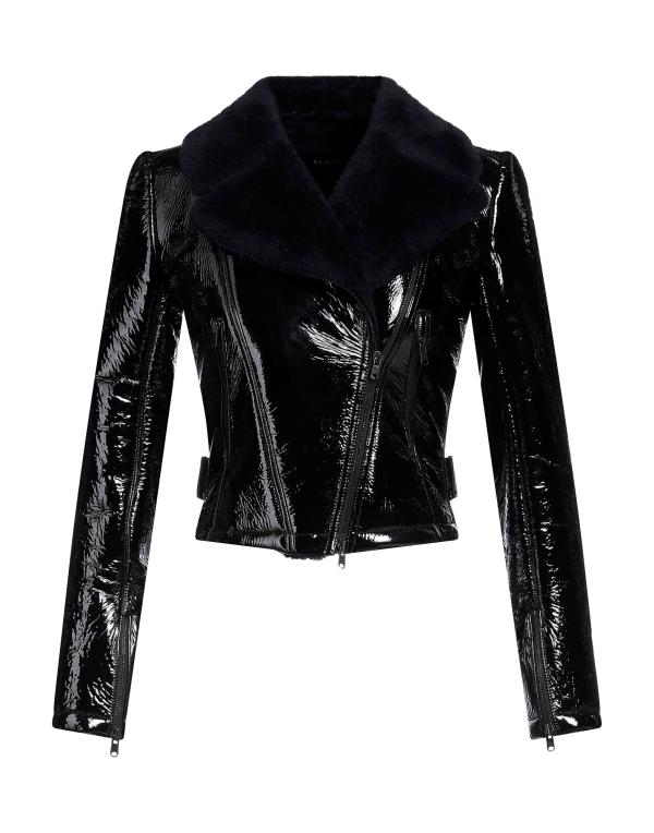 【送料無料】 アライア レディース ジャケット・ブルゾン アウター Biker jacket Black