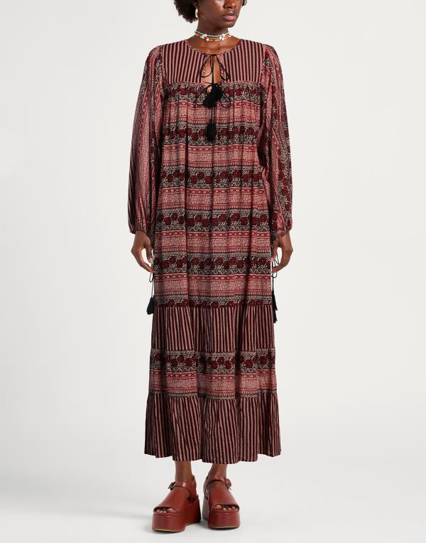 【送料無料】 アンティックバティック レディース ワンピース トップス Long dress Red
