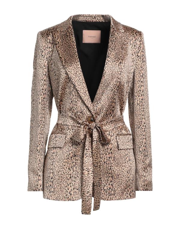 【送料無料】 ツインセット レディース ジャケット・ブルゾン ブレザー アウター Blazer Beige
