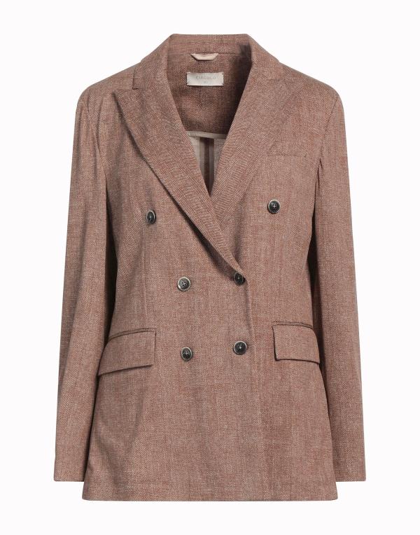 【送料無料】 チルコロ1901 レディース ジャケット・ブルゾン ブレザー アウター Blazer Brown