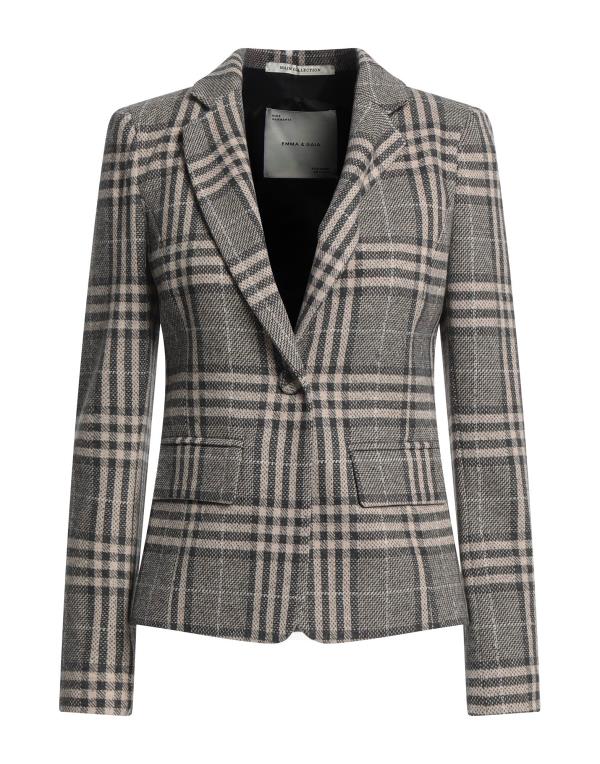 【送料無料】 エマアンドガイア レディース ジャケット・ブルゾン ブレザー アウター Blazer Charcoal