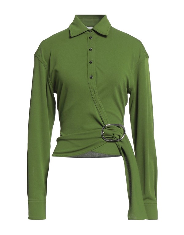 ̵ Х ǥ  ȥåץ Solid color shirts & blouses Green