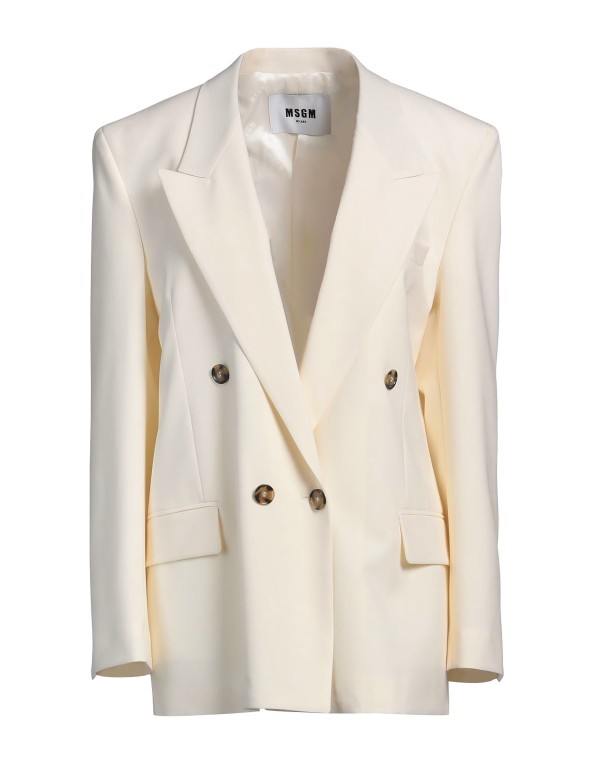 【送料無料】 エムエスジイエム レディース ジャケット・ブルゾン ブレザー アウター Blazer Ivory