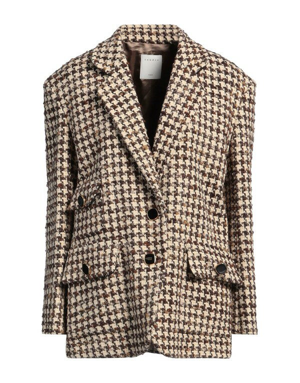 【送料無料】 サンドロ レディース ジャケット・ブルゾン ブレザー アウター Blazer Dark brown