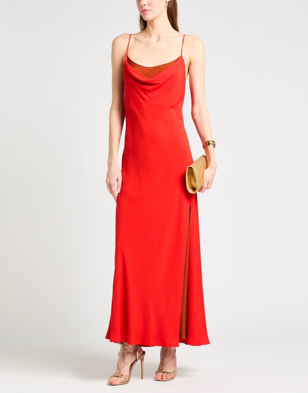 【送料無料】 セミクチュール レディース ワンピース トップス Long dress Red