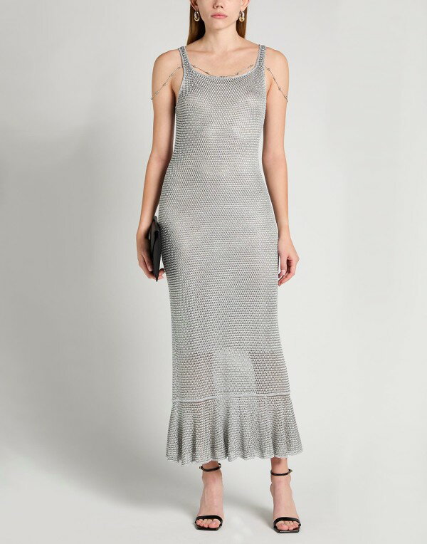【送料無料】 ランバン レディース ワンピース トップス Long dress Silver