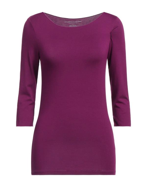 【送料無料】 マジェスティック レディース Tシャツ トップス T-shirt Purple