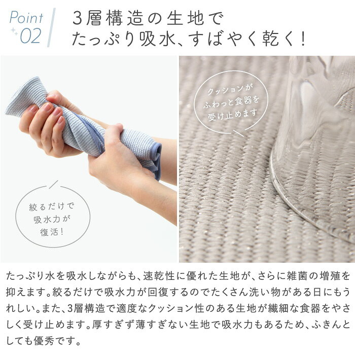 無限に抗菌する水切りマット 原田織物【 ハラダ...の紹介画像3
