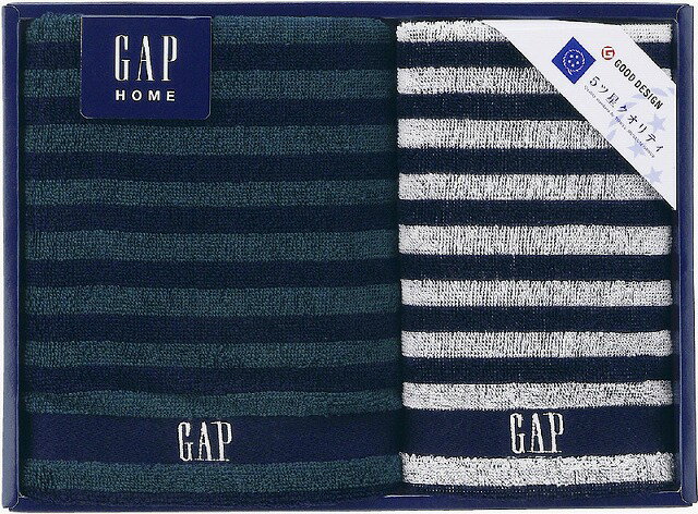 GAP HOME(NEW ボーダーギフト)フェイスタオル＆ウォッシュタオル（ギフト 引き出物 引出物 出産内祝い 内祝い 結婚祝い 快気祝い 快気内祝い 新築祝い お返し ご挨拶 新築内祝い 香典返し