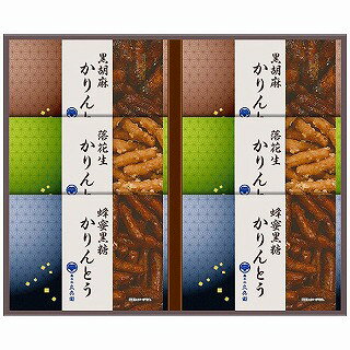 ●セット内容／かりんとう20g(蜂蜜黒糖・黒胡麻・落花生各2袋)●箱サイズ／36.3×4.2×29.2cm●原産国／日本製●賞味期間／製造日より常温約240日●アレルゲン／小麦・落花生●重量／370g昔ながらの素朴な味のかりんとうを詰め合わせました。