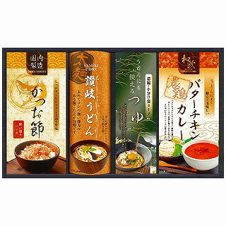 ●セット内容／讃岐うどん(太麺)300g・うどん用バターチキンカレー200g各1袋・麺つゆ(濃縮タイプ)20ml×3袋・かつお節1.5g×4袋●箱サイズ／37.8×4.3×22.5cm●原産国／日本製●賞味期間／製造日より常温約360日●アレルゲン／乳成分・小麦●重量／870g日本三大うどんのひとつ「讃岐うどん」をカレーうどんで美味しく食べられるセットです。オリジナルのうどん用のカレーで、簡単うどんをお召し上がりください。