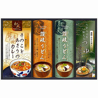 ●セット内容／讃岐うどん300g(太麺・細麺)・うどん用きのことあさりのカレー200g各1袋・麺つゆ(濃縮タイプ)20ml×5袋●箱サイズ／34.5×4.3×22.5cm●原産国／日本製●賞味期間／製造日より常温約360日●アレルゲン／小麦●重量／1182g日本三大うどんのひとつ「讃岐うどん」をカレーうどんで美味しく食べられるセットです。オリジナルのうどん用のカレーで、簡単うどんをお召し上がりください。