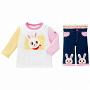 ミキハウス Tシャツ&スパッツセット ピンク 14-1122-689