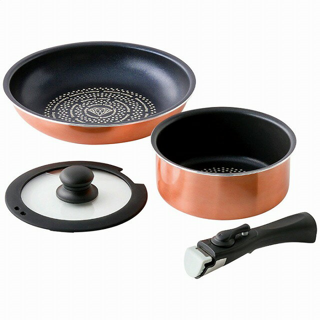 ククナ ダイヤモンドコート着脱鍋4点セットB KKN-DC4TNB-NW