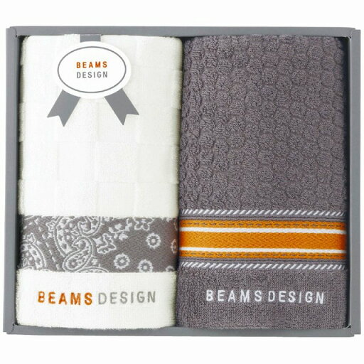 BEAMS DESIGN チェッカーバンダナ フェイスタオル2P グレー BEAMS DESIGN チェッカーバンダナ フェイスタオル2P グレー