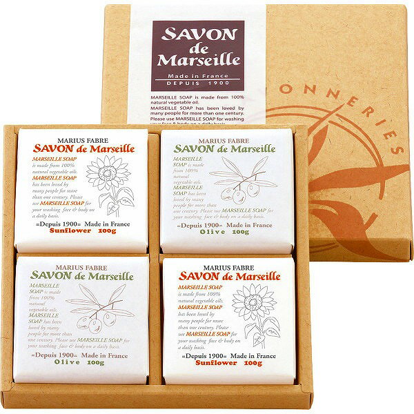 サボンドマルセイユ サボンドマルセイユ マルセイユ無香料ギフトセット 4個入