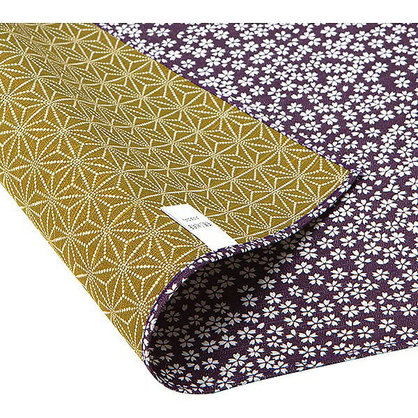 綿両面小紋ふろしき　大判●色柄／紫／利休