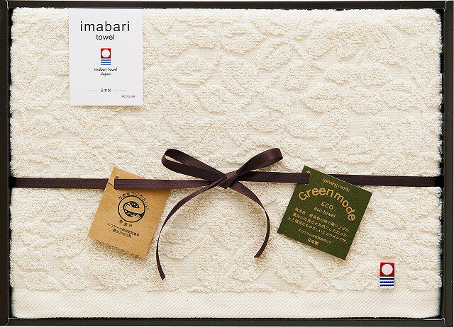 ●サイズ／バスタオル600mm×1200mm　　●材質／綿100%●セット内容／バスタオル×1●箱サイズ／箱230×320×50mm●原産国／JPN●重量／420g無漂白・無染色の綿糸で丁寧に織り上げ吸水性にも優れた人や環境に優しいエコマーク取得のタオルです。