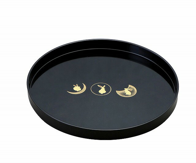 ●材質／ABS樹脂、ウレタン塗装●セット内容／商品φ240×22mm●箱サイズ／箱255×255×32mm●原産国／JPN●重量／260g人気のうさぎが黒塗りの本体に上品に描かれています。