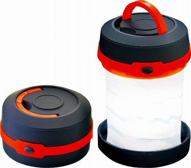 ●材質／本体：ABS樹脂・ホヤ：ナイロン・レンズ：アクリル樹脂●セット内容／商品約φ85×52mm・（使用時）約φ85×130mm●箱サイズ／箱100×95×60mm●原産国／CHN●重量／160gEMERGENCYGOODS 日頃から準備しておきたい災害対策グッズを集めました。 災害対策 災害のお役立ちアイテム 緊急災害時はもちろんアウトドアでも大活躍します。 ひねってパッと飛び出す2WAYランタン！LEDライトとしてもお使いいただけます。「強」「弱」「点滅」の3パターン灯り。※単3乾電池×3本（別売）