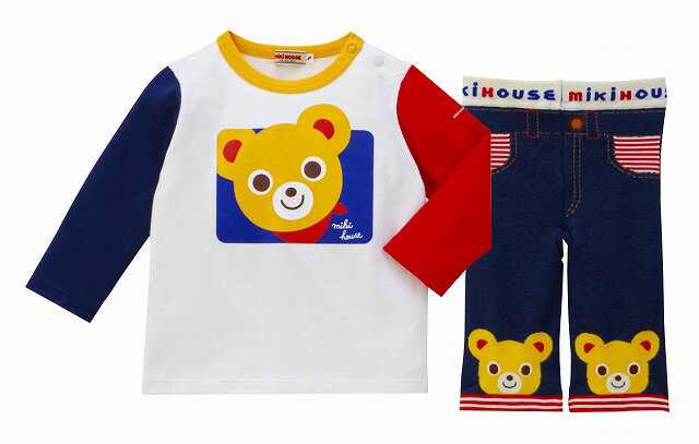 ●セット内容／Tシャツ（身幅310mm 着丈370mm 袖丈260mm）：（Tシャツ）綿100%・（リブ部分）綿73%・複合繊維（ポリエステル）27%、スパッツ（股上190mm 股下150mm）：綿78%・ナイロン20%・ポリウレタン2%●箱サイズ／箱390×290×80mm●原産国／JPN●重量／870g