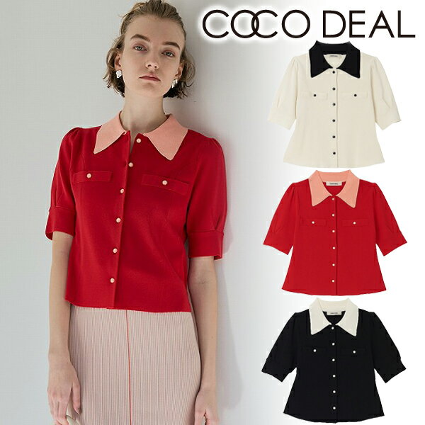 【SOLD OUT】COCODEAL ココディール/ バイカラーショートニットシャツ 73233282 /23SS/2023春夏/新作/キャンセル返品不可/あす楽のサムネイル