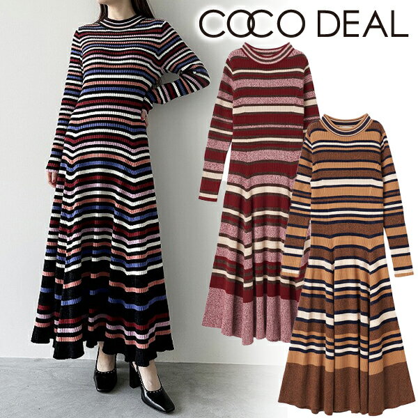 【即日発送】COCODEAL ココディール モールマルチボーダーワンピース 74135542 24SS 2024春夏 新作 キャンセル返品不可 あす楽のサムネイル