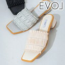 【SALE40%OFF+本日エントリー&楽天カードでP最大6倍】【即日発送(火曜除く)】EVOL イーボル フリル4cmヒールサンダル IY5743 25SS 2025春夏 新作 キャンセル返品不可