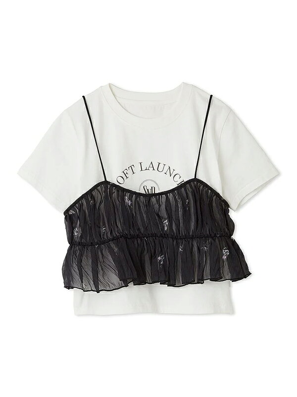 【SALE70%OFF】【即日発送】SNIDEL スナイデル ビスチェレイヤードロゴTシャツ SWCT252125 25SS 2025春夏 新作 キャンセル返品不可