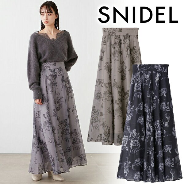 【SALE50 OFF】【土日も即日発送】SNIDEL スナイデル Sustainableオーガンシースループリントスカート SWFS235166 23FW 2023秋冬 新作 キャンセル返品不可