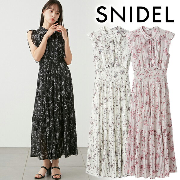 【期間限定10%OFF+本日Wエントリー＆楽天カードでP5倍】【土日祝も即日発送】SNIDEL スナイデル Sustainableフリルプリントワンピース SWFO241060 24SS 2024春夏 新作 キャンセル返品不可 あす楽