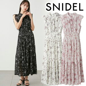 【期間限定10%OFF+本日エントリー＆楽天カードでP4倍】【土日祝も即日発送】SNIDEL スナイデル Sustainableフリルプリントワンピース SWFO241060 24SS 2024春夏 新作 キャンセル返品不可 あす楽