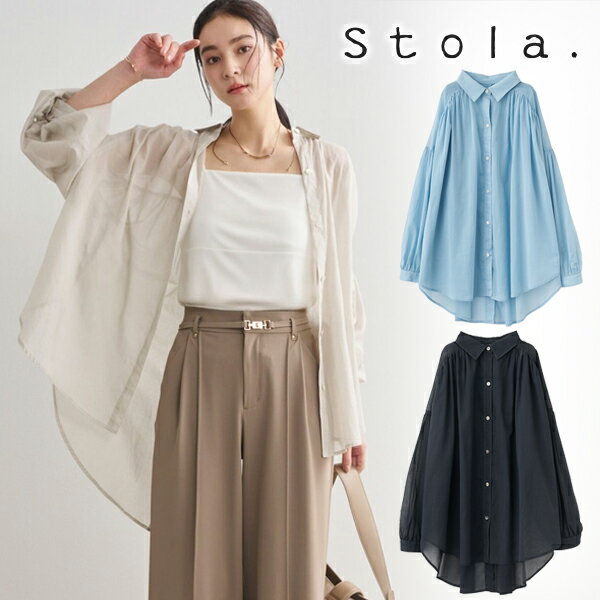 乐天商城 - 【即日発送(火曜除く)】Stola. ストラ シアーボリュームシャツ 【速乾・撥水】 26511113 26FW 2026秋冬 新作 キャンセル返品不可