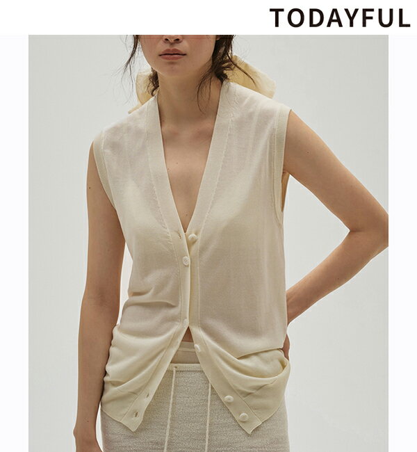 【予約商品】TODAYFUL トゥデイフル Tencelsilk Knit Vest 12610517 5月末〜6月末入荷予定 後払い決済..