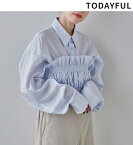 【土日祝も即日発送】TODAYFUL トゥデイフル /Stripe Short Shirts 12410420 ストライプショートシャツ 2024Spring/Summer 2024春夏 新作 キャンセル返品不可