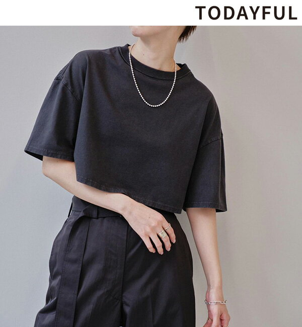 【土日も即日発送】TODAYFUL トゥデイフル /Cropped Cotton T-shirts 12410605 クロップドコットンTシャツ ネコポス送料無料 2024Spring/Summer 2024春夏 新作 キャンセル返品不可