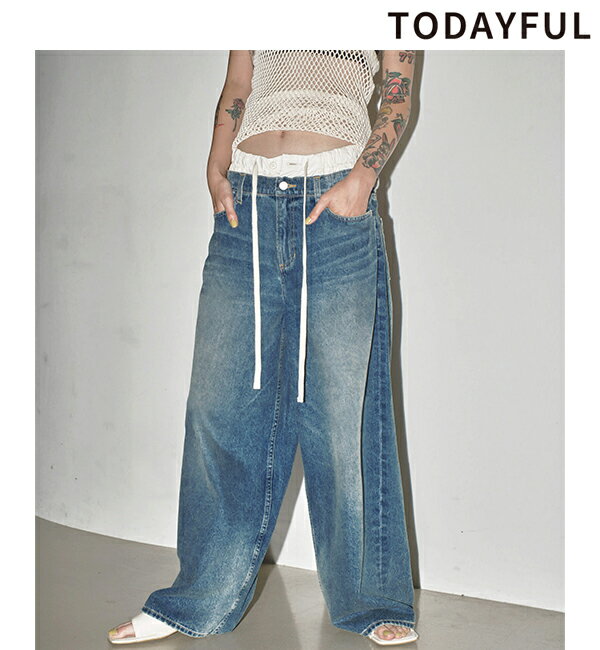 楽天セレクトショップreal【予約商品】TODAYFUL トゥデイフル /Layered Waist Denim 12411402 5月末～6月末入荷予定 後払い決済利用不可 2024Spring/Summer 2024春夏 新作 キャンセル返品不可 予約