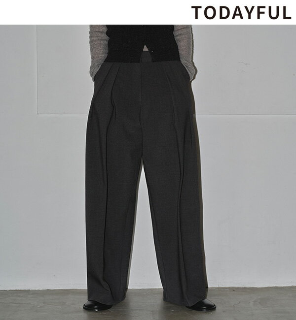 楽天セレクトショップreal【予約商品】TODAYFUL トゥデイフル Bonding Wide Trousers 12420710 ボンディングワイドトラウザーズ 9月末～10月末入荷予定 後払い決済利用不可 2024PreFall 2024秋冬 新作 キャンセル返品不可 予約