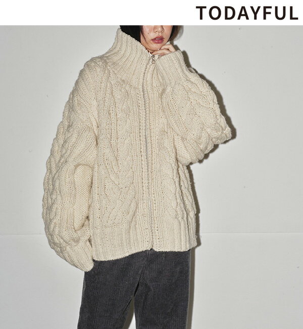 【予約商品】TODAYFUL トゥデイフル Volume Handknit Cardigan 12420516 ボリュームハンドニットカーディガン 10月中～11月中入荷予定 後払い決済利用不可 2024PreFall 2024秋冬 新作 キャンセル返品不可 予約