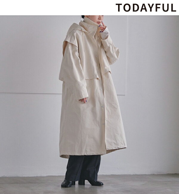 【SALE50 OFF】【土日も即日発送】TODAYFUL トゥデイフル Nylon Hoodie Coat 12320003 ナイロンフーディーコート 2023秋冬 2023prefall 新作 キャンセル返品不可