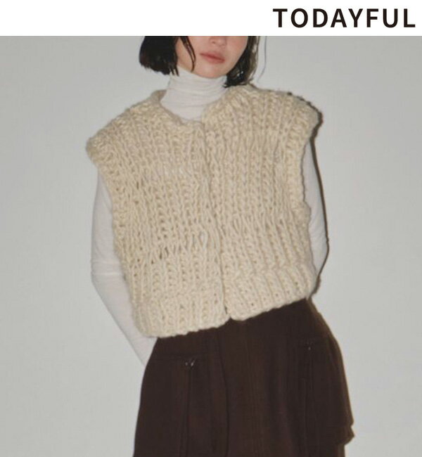 【土日も即日発送】TODAYFUL トゥデイフル Chunky Hand Knitvest 12320517 チャンキーハンドニットベスト 23FW 2023冬 新作 キャンセル返品不可 あす楽のサムネイル