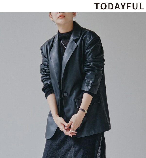 【予約商品】TODAYFUL トゥデイフル Ecoleather Tailored Jacket 12410102 1月末～2月末入荷予定 後払い決済利用不可 23FW 2023冬 予約 新作 キャンセル返品不可 予約のサムネイル