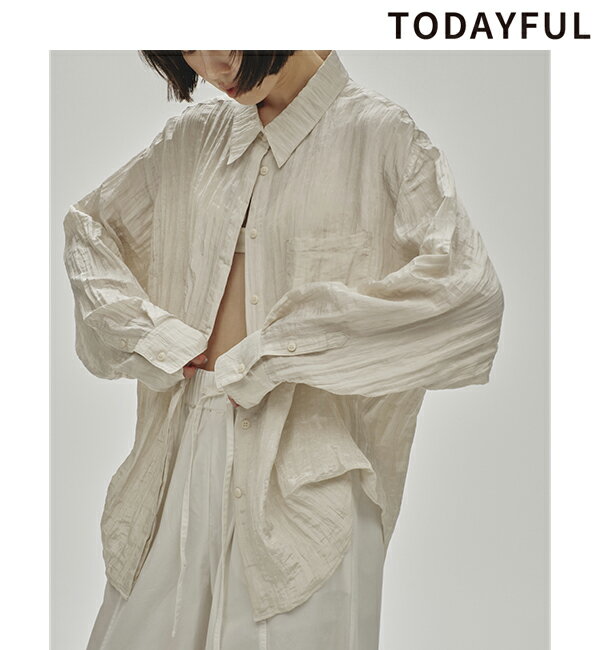 【即日発送】TODAYFUL トゥデイフル Crape Satin Shirts 12510402 クレープサテンシャツ 2025spring/summer 2025春夏 新作 キャンセル返品不可のサムネイル
