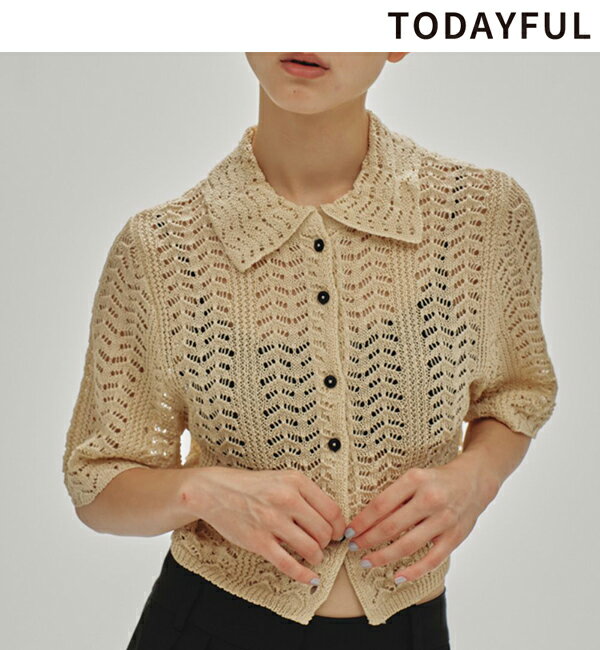 【即日発送】TODAYFUL トゥデイフル Lace Knit Shirts 12510516 2025spring/summer 2025春夏 新作 キャンセル返品不可のサムネイル