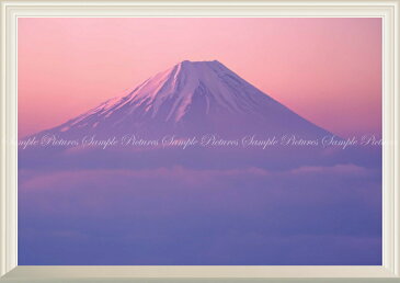 絵画風 壁紙ポスター (はがせるシール式) -窓の景色- 紅富士 夕焼けの富士山と霧の雲海 赤富士 開運 パワースポット【扉なし窓仕様】 キャラクロ FJS-054NA1 (A1版 830mm×585mm) 建築用壁紙+耐候性塗料 インテリア