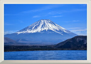 絵画風 壁紙ポスター (はがせるシール式) -窓の景色- 壮大な富士山の勇姿 山中湖 ふじやま パワースポット【扉なし窓仕様】 キャラクロ FJS-059NA1 (A1版 830mm×585mm) ＜日本製＞ ウォールステッカー お風呂ポスター